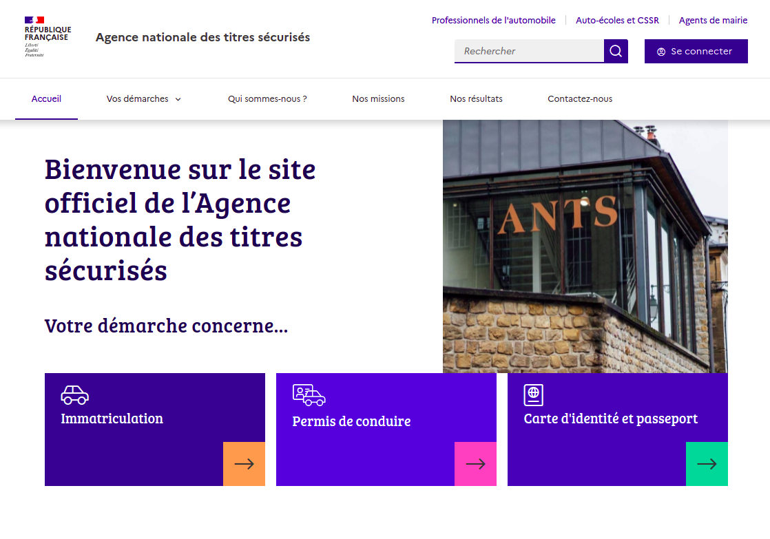 Page d'accueil