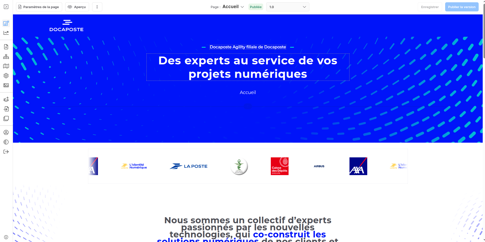 Interface du back-office