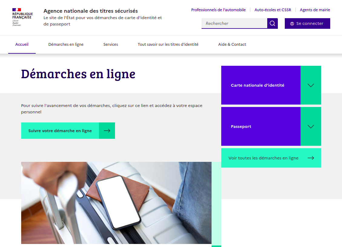Page démarches